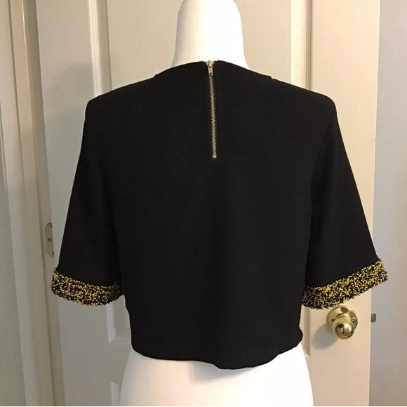 Maac London Lavel Beaded Cropped Blouse Small - Picture 3 of 7